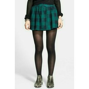 Free People Plaid Flare Mini Skirt